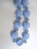Antique Art Glass Necklace Sky Blue