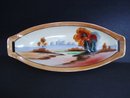 Antique Oval Dish Chikaramachi Hand Painted