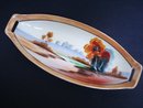 Antique Oval Dish Chikaramachi Hand Painted