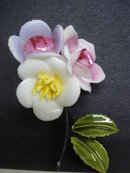 Coro Porcelain Broach Roses