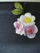Coro Porcelain Broach Roses