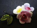 Coro Porcelain Broach Roses