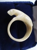 Polar Bear Ring Carved from Bone By Eskimos