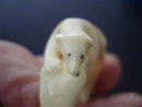 Polar Bear Ring Carved from Bone By Eskimos