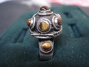 Unique Vintage Sterling Ring Tigers Eye Poison Ring