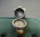 Unique Vintage Sterling Ring Tigers Eye Poison Ring