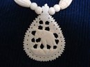 Marvelous Antique Ivory Pendant Necklace Hand Carved