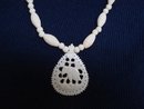 Marvelous Antique Ivory Pendant Necklace Hand Carved