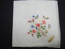 Handkerchief Hanky Hankie Floral Embroidery