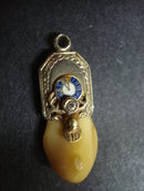 Elk Tooth Watch Fob Silver and Diamond