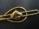 Antique Equestrian Tie Clip Golden Horse