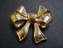 Vintage Broach Golden Bow