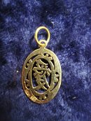 14k Gold Pendant Gift Holiday Vintage Oriental