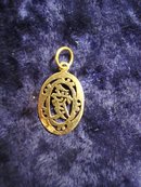 14k Gold Pendant Gift Holiday Vintage Oriental