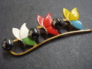 Antique Brooch Floral Colourfull Gift Holiday