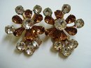 Impressive Vintage Earrings Clip Style Golden Amber Tone Signed Avon