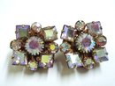 Precious Earrings Aurora Borealis Clip Style