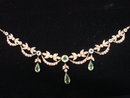 Antique Lavaliere Necklace Victorian 9c Gold and Peridot Stones