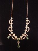 Antique Lavaliere Necklace Victorian 9c Gold and Peridot Stones