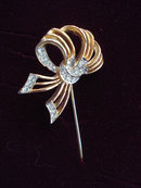 Vintage Hatpin Jewelled Bow - Signed