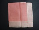 Vintage Handkerchief - Coral Tone - Plaid Trim New Condition