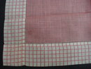 Vintage Handkerchief - Coral Tone - Plaid Trim New Condition