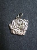 Vintage Sterling Silver Charm - Lovely Silver Rose Signed