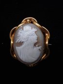 Precious Antique Cameo Brooch Genuine Shell Cameo