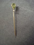 Gold Victorian Stickpin Stick Pin Peridot and Diamond