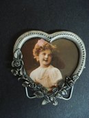 Vintage Pewter Photo Frame - Heart Shape