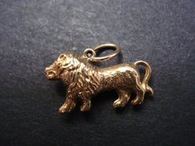 Unusual Vintage Gold Charm or Pendant Gold Lion