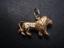 Unusual Vintage Gold Charm or Pendant Gold Lion