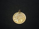 Stunning Vintage Gold Medallion Pendant or Charm - Happy Birthday