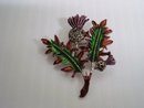 Fabulous Vintage Scottish Thistle Brooch Enamel and Marcasites