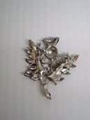 Fabulous Vintage Scottish Thistle Brooch Enamel and Marcasites