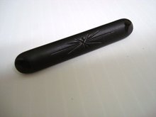 Victorian Gold Bar Pin - 10k Black Jet Brooch