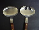 Vintage Salad Servers Fork and spoon Wood Handles Arts and Crafts Style