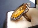 Citrine Ladies Ring - Silver - Antique