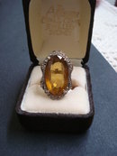 Citrine Ladies Ring - Silver - Antique