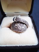 Antique Sterling Ring - Ornate Serpent