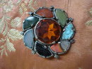 Fabulous Antique Scottish Silver and Agate Brooch