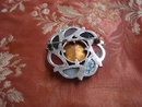 Fabulous Antique Scottish Silver and Agate Brooch