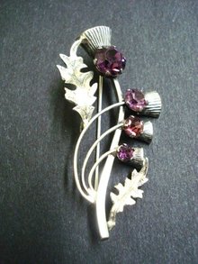 Fantastic Antique Scottish Thistle Sterling Silver Brooch