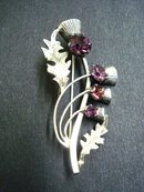 Fantastic Antique Scottish Thistle Sterling Silver Brooch