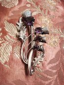 Fantastic Antique Scottish Thistle Sterling Silver Brooch