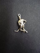 Unique Vintage Sterling Silver Charm - Hockey Player Figure