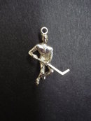 Unique Vintage Sterling Silver Charm - Hockey Player Figure