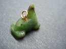 Vintage Carved Jade Stone Charm - Seal