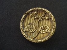 Special Antique Button Metal Gold Tone Art Nouveau Style