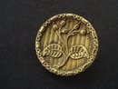 Special Antique Button Metal Gold Tone Art Nouveau Style